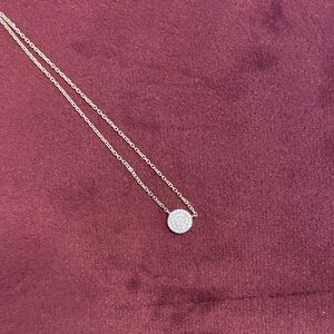 MEJURI Gold Necklace with Pave Diamond Disc